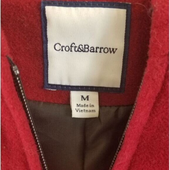 Croft & Barrow Womens Red Wool Blend Hooded Jacket M - Picture 6 of 7